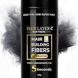 HAIRLAYER - Hair Building Keratin hair Fibers (Black)- Hairs Fiber For Thin & Fine Hair - Thickening Fiber for Men & Women (30g (Pack of 1))-49