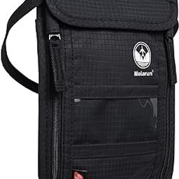 RFID Blocking Stash Neck Wallet, Passport Holder Travel Pouch for Women Men - Black, Black, Rfid Wallet-16