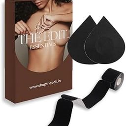 Shop Precut Boob Tape with Stick-On Nipple Pasties | Waterproof, Sweatproof & Skin-Safe | Soft Stretch, Medically Certified Adhesive | 2 Pairs Boob Lift Tape + Nipple Covers-image-50
