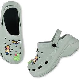 Women's Classic Comfort Clogs with Decorative Charms, Blue, Ventilated Design-image-9
