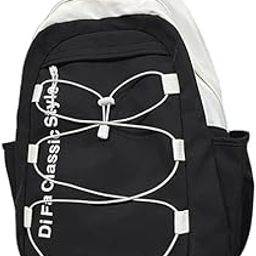 RavSo Classic Drawstring Lace-up Styled Contrast Color School Bag with Cute Pendent Waterproof Large Capacity Lightweight Multi-purpose Backpack For Unisex Elementary School & College Teens-image-89