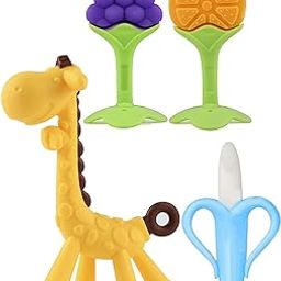 Graysee Ultra Soft Bristle Baby Gum Massager Banana Teething Shaped Silicone Toothbrush Teethers/Fruit Teether for Toddlers/Infants/New Borns/Baby Teether (Standard, Multi-10)-20