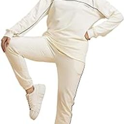 Pure Cotton Bio-Washed Sweatshirt & Joggers Set for Men & Women | Dapper Tranquil Cannoli Cream Unisex Sweatshirt & Joggers Set | Comfortable and Breathable-image-3