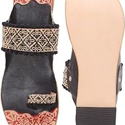 Ethnic Kolhapuri Chappal for women and ladies indian traditional flat footwear-image-86