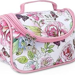 NFI essentials Floral Print Cosmetics Pouch Makeup Pouch Vanity Case Jewellery Pouch Stationery Pencil Case Travel Organiser Travel Pouch Bridal Gift-31