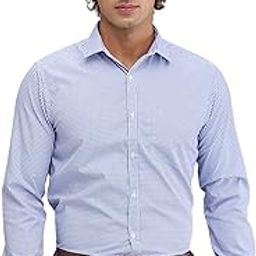 Park Avenue Men's Slim Fit Checks Pattern Cotton Polyester Blend Semi Cutaway Collar Full Sleeve Formal Shirt-picture-18