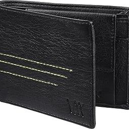Men Black Artificial Leather Wallet (3 Card Slots)-WA BLTW-32-image-5