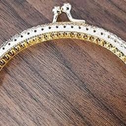 Tia Purse, Clutch Bag Making Metal Frames, Heavy Quality and Premium Finish (Golden Premium -Round-5Inch-1Pc)-image-82