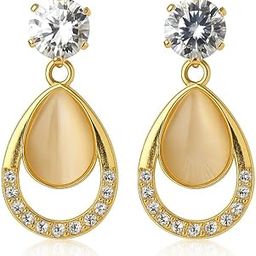 Stylish Alloy with Tear-Drop Earrings for Women | Elegant Earrings Set | Modern & Lightweight Earring for Wedding, Party, Casual | Gift Women & Girls | Golden-image-31
