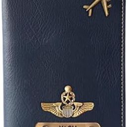 Customised Passport Cover Holder with Personalised Name Charm Leather Passport Cover Holder for Men Women Customised Passport Holder for Gift - Blue-image-62