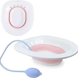 GYANSHOPPE Sitz Bath Toilet Seat with Flusher, Folding Sitz Bath Tub for Pregnant Women, Postpartum Care, Hemorrhoids Recovery, Vaginal/Anal Inflammation Treatment -Portable Perineal Soaking Basin-image-25