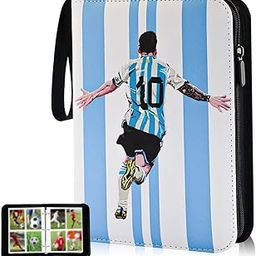PATPAT® 400 Pockets Soccer Card Binder Autographed Cards Storage Bag Waterproof PU Zipper Card Holder Multi Purpose Card Organizer Bag for Game Cards, Collectible Cards, Basketball Cards-23