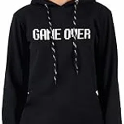 hotfits Women Stylish Premium Black Sweatshirt with Hoodies - Game Over-picture-29