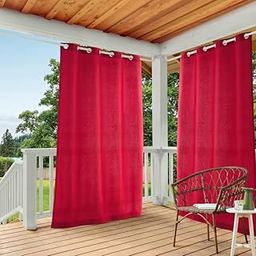 FREDDO- PU Coated Polyester Waterproof Curtains Rain & Vision Blockage Curtain with Steel Eyelets/Grommets Ideal for Outdoor Balcony Paragola, 4.5 FT X 10 FT, Color-Burgundy, Pack of 1 Pc-image-1