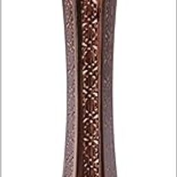 Decorative Wooden Floor Vase with Carved Floral Design, 24 Inch Tall, 4 Inch Wide, Brown-image-55