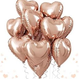 AMFIN® (Pack of 10) 18 Inch Rose Gold Heart Shaped Balloons/Heart shape balloons for decoration - Rose Gold-6