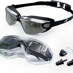KONEX Anti-Fog Premium Swimming Goggles for Men & Women with UV Protection | Comes Along with Ear Plugs & Nose Pin | Ideal for Children & Adults (Mercury) (Mercury)-image-10