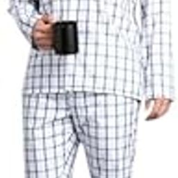 Men Wrinkle Resistant Checked Lapel Collar Night Suit-image-93