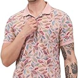 Men Regular Fit Print Pattern Pure Cotton Half Sleeve Polo Neck Casual T-Shirt-image-11
