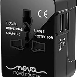 Universal Travel Adapter Universal Adapter and International Travel Adapter Perfect for Multi Country Travel Compatible in Europe Asia UK US Essential for Global Travelers with High Speed USB & USB C-21