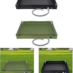 Portable Shower Pan Outdoor Indoor Floor Accessories Shower Tent Awning Base Black-image-64