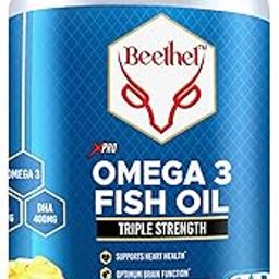 Beethel Fish Oil Capsules | Omega-3 with EPA & DHA | Dietary Supplement | 60 Softgels-image-92
