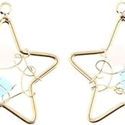 2Pcs Brass Charms Pendant for DIY Jewelry Making Findings and Crafting Star-image-58