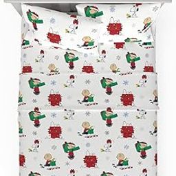 Franco Peanuts Charlie Brown Holiday & Christmas Bedding Super Soft 100% Cotton Flannel Sheet Set, Queen, (Official Licensed Product)-image-42