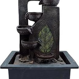 KRN Tranquil Serenity Tabletop Water Fountain – Ideal Home Décor & Gift | Indoor Waterfall Fountain with LED Lights for Living Room, Garden & Polyresin Showpiece-image-38