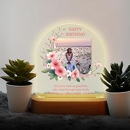 MerchX Personalized,Customized Tabletop Photo Frame Acrylic Printed Happy Birthday LED Table Lamp/Plaque Personalised with Birthday Decoration/Gift for Family,Friend & Special one Design-114-image-83
