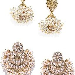 Golden Non Precious Metal Dangler Earrings for Women (ZPFK9040)-image-1