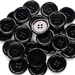 Bhavya enterprises Sewing Flatback 4 Holes Resin Round Black and White Buttons for Clothes Blazer Buttons for Men and Women (0.75 inch, Pack of 10, Black)-picture-15