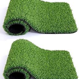 Kuber Industries 35 Artificial Grass for Balcony Or Doormat, Soft and Durable Plastic Turf Carpet Mat, Artificial Grass 1 X 2 Feet, Green, 2 Pieces, Standard (KUBMART011790)-image-17