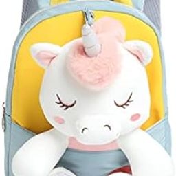 Baby Backpack Kids Backpack for Girls & Boys Plush Bag with with Cartoon Unicorn Stuffed Toy(Detachable) for Toddler Baby Gift Backpacks for 1-3 Years Old Child 22 * 26cm (Grey)-image-39