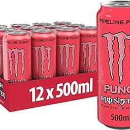 Monster Pipeline Punch Carbonated Energy Drink With A Refreshing Punch Flavor, Orange And Guava 500ml (Pack Of 12)-31