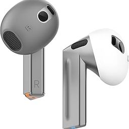 elago 2 Pairs Galaxy Buds 3 Ear Tips Cover Designed for Galaxy Buds 3 [Fit in The Case] Anti Slip Silicone Cover, Anti Scratches, Installation Guide (1 Pair of Each) (Dark Grey & White)-image-16