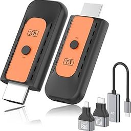 Wireless HDMI Transmitter and Receiver: Plug & Play Wireless HDMI Extender 100ft/30m,4K Decode 1080P for Output Streaming Video and Audio from Laptop/PC/TV Box/Projector to Monitor/HDTV-24