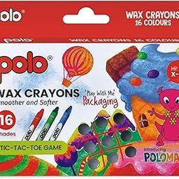 polo Wax Crayons 16 Vibrant Shades – 75mm Long | Pack of 5 | Non-Toxic, Smooth & Break-Resistant Crayons for Kids, School & Art Projects-image-12