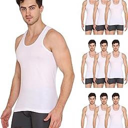 Mens White Round Neck Sleeveless Cotton Vest Pack of 10-image-46