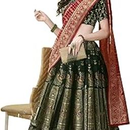 Self Design Unstitched Blouse Zari Work Lehenga Choli For Women | Material_type Art Silk-43