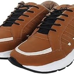 Snatch Men's Brown Sports Shoes with Double Cushioned EVA Sole | Anti-Skid PU Upper | All-Terrain Non-Slip Running Shoes | PVC Outsole | Lace-Up Front | Round Wide Toe | Lightweight Comfort Fit-2