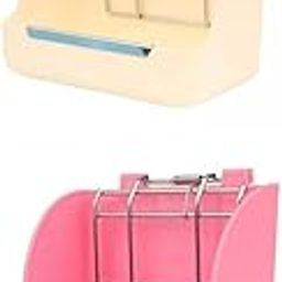 BNF® 2-in-Set Hanging Hay Rack Rabbits Feeder for Herbivore Chinchillas Hamsters|Pet Supplies | Small Animal Supplies | Feeding & Watering|2 Pieces Rabbit Feeder (Pink+White)-image-22