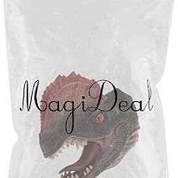 ATORSE Simulation Dinosaur Animal Head Model Hand Puppet Kids Toy Dilophosaurus-25