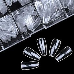 Clear Coffin Acrylic Nails 100pcs Full Cover Ballerina Nails Tips Ballet Shaped Artificial False Nails 10 Sizes-image-73