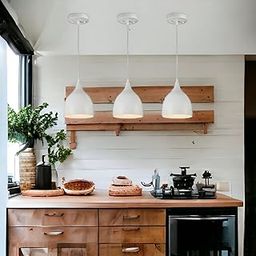 GreyWings Aluminium Hanging Shade Light, Bulb Not Included, White, Pack of 3-image-84