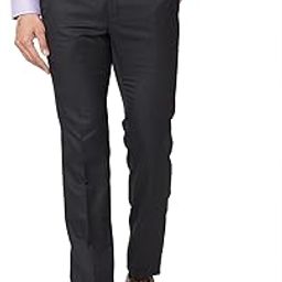 Men's Slim Fit Mid Rise Structure Pattern Poly Viscose Blend Pleatless Formal Trouser-picture-44