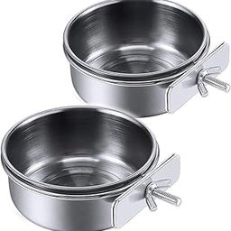 D&C PAWS Stainless Steel Bird Cage Bowls with Clamp | Food & Water Feeder Cups for Parrots, Cockatiels, Budgies, Macaws & Other Small Birds (Pack of 2)-image-20