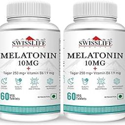 SWISSLIFE FOREVER Melatonin 10mg+ Tablet (60 Tablets-Pack of 2) | Tablet with Tagar and Vitamin B6 Help in Nerve Health and Sleeping Disorder for Men & Women-image-26