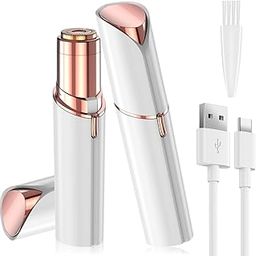 Rechargeable Facial Hair Remover for Women, Face Hair Trimmer, Painless Lady Shavers for Face Hair, Upper Lips, Peach Fuzz, Bikini Body, White-23