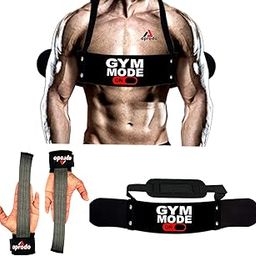 Aprodo Gym Fitness Combo (Arm Blaster with Grey Weight Lifting Strap) (Gym Mode On & Grey WLS)-image-79